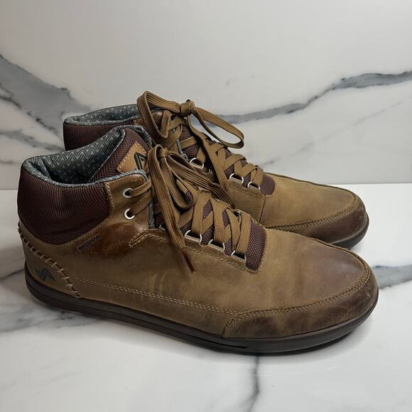 Forsake Phil Mid Waterproof Sneakers Boots Mens Sz 12 Brown Shoes Leather Walnut - Picture 1 of 9